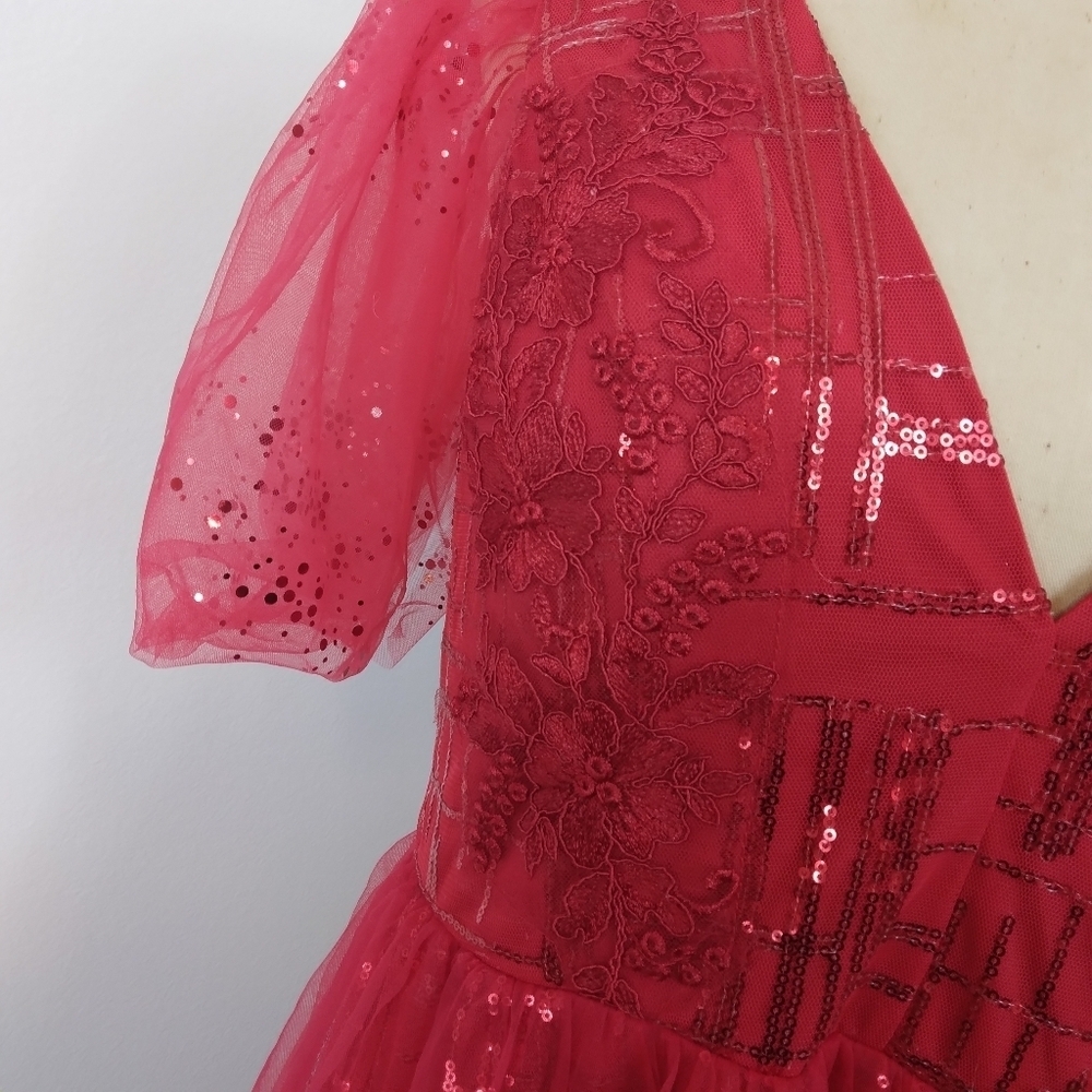 Giffniseti Size XL Long Formal Red dress - Picture 6 of 16